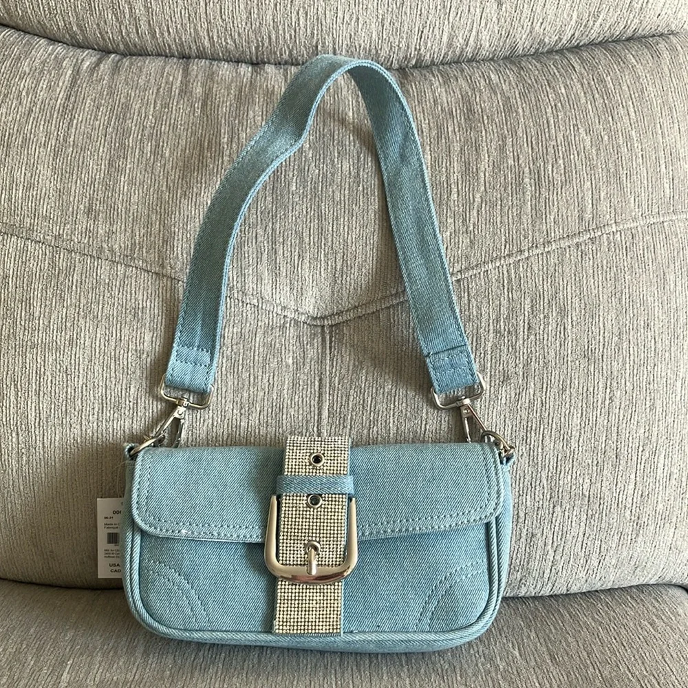 Claire’s Blue Denim Shoulder Bag - Picture 1 of 17